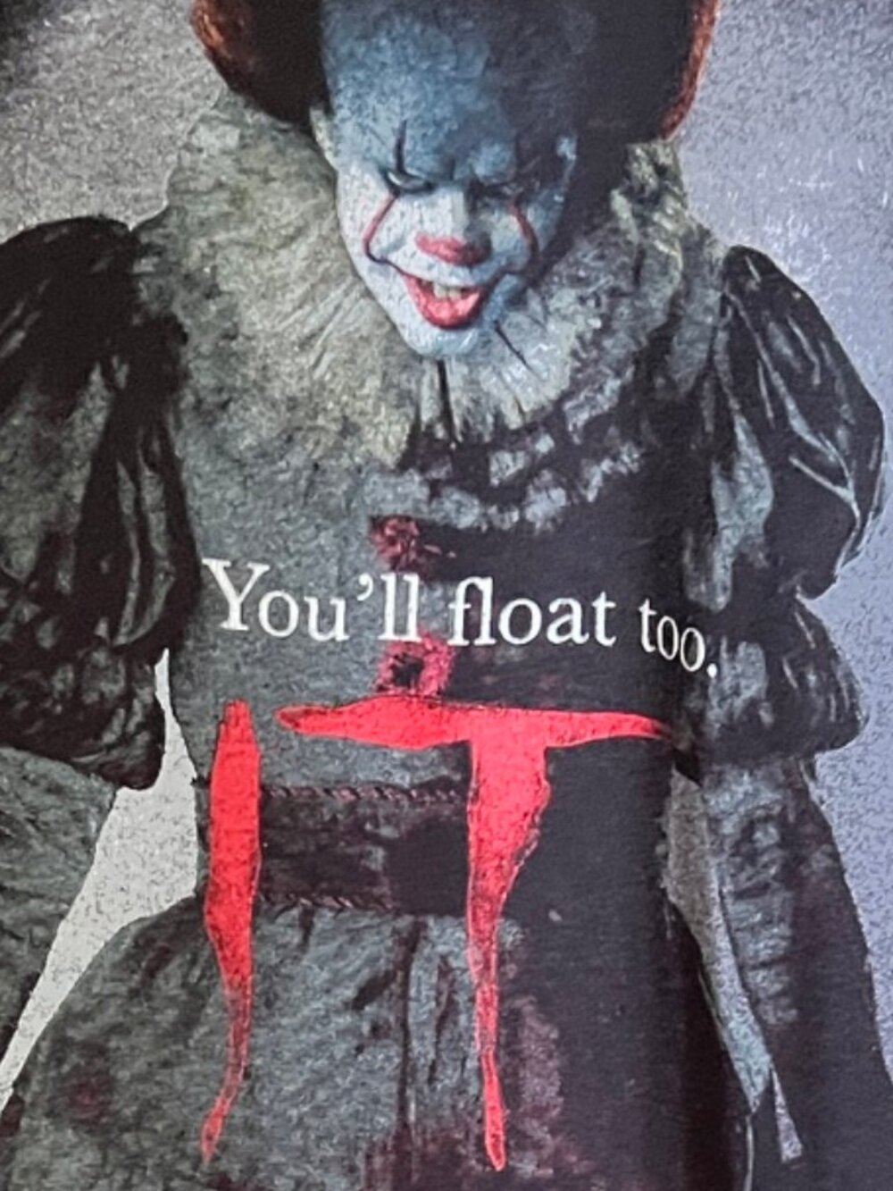 "You'll Float Too" -IT/ Pennywise,  l/s tee,  good condition black, sz: Medium